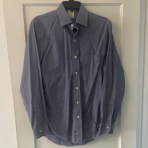 Brooks Brothers Blue Micro-Check Dress Shirt